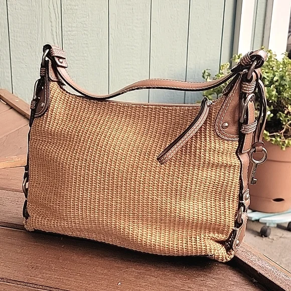 🍃 Fossil women's staw bag purse - Picture 2 of 6